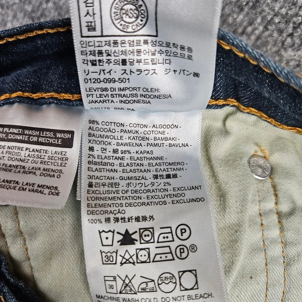 Levis 514 Jeans Men's 34x34 Straight Fit Blue Denim Dark Wash Stretch Casual